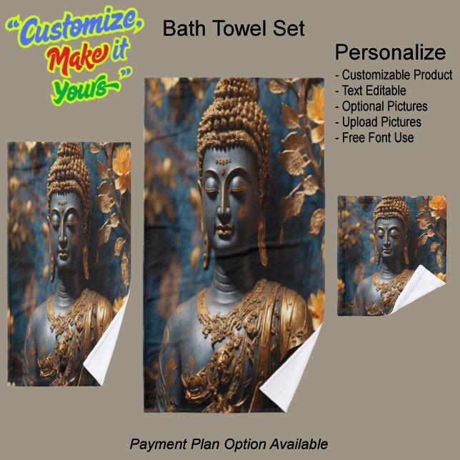 Buda Luxuriosa, Reaxando Conjunto de Bandejas (Buddha Luxurious Relaxing Bathroom Towel Set.)