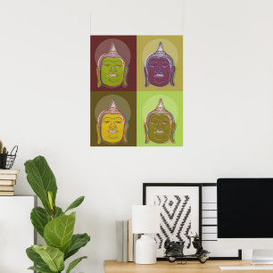 Buda Pop Art Zen Retro Moderno Poster Personalizad