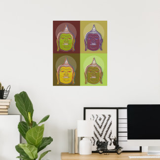 Buda Pop Art Zen Retro Moderno Poster Personalizad