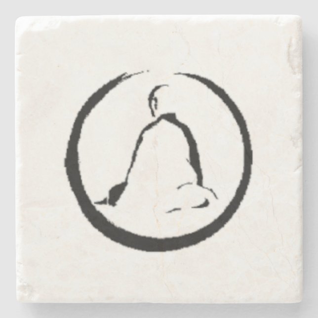 Buda Zen Meditando pedra Porta-copos (Frente)