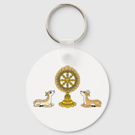 Buddha Dharma Wheel & Deers Chaveiro