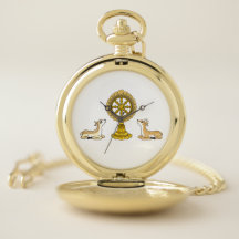 Buddha Dharma Wheel & Deers Pocket Watch