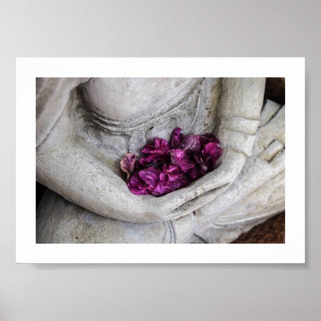BUDDHA E FLOWERS STATUE POSTER (Frente)