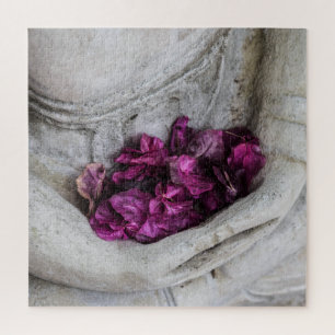 "BUDDHA E ROSA PETAIS" JIGSAW QUEBRA-CABEÇA