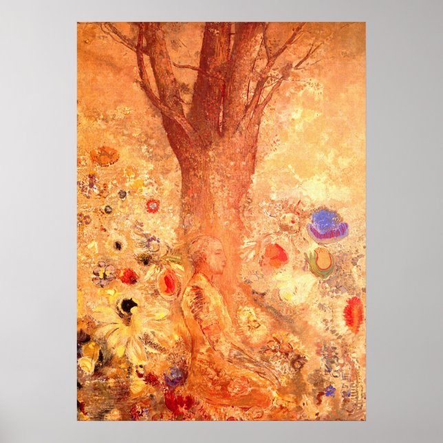 Buddha em sua Poster jovem por Redon (Frente)