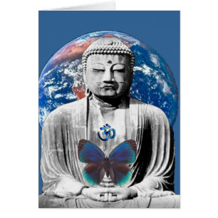 Buddha espera o cartão vazio