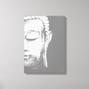 Buddha Face Black White Canvas