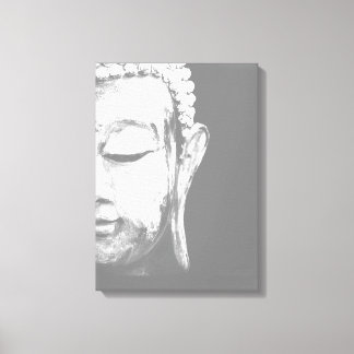 Buddha Face Black White Canvas