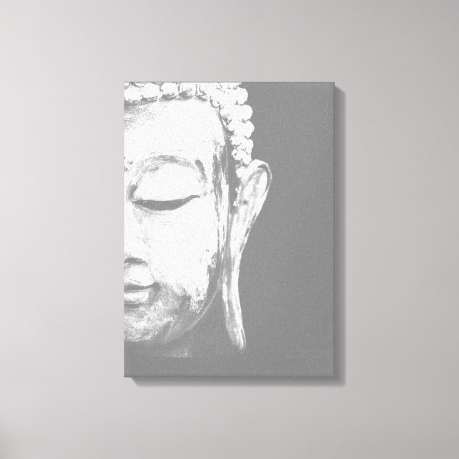 Buddha Face Black White Canvas (Frente)