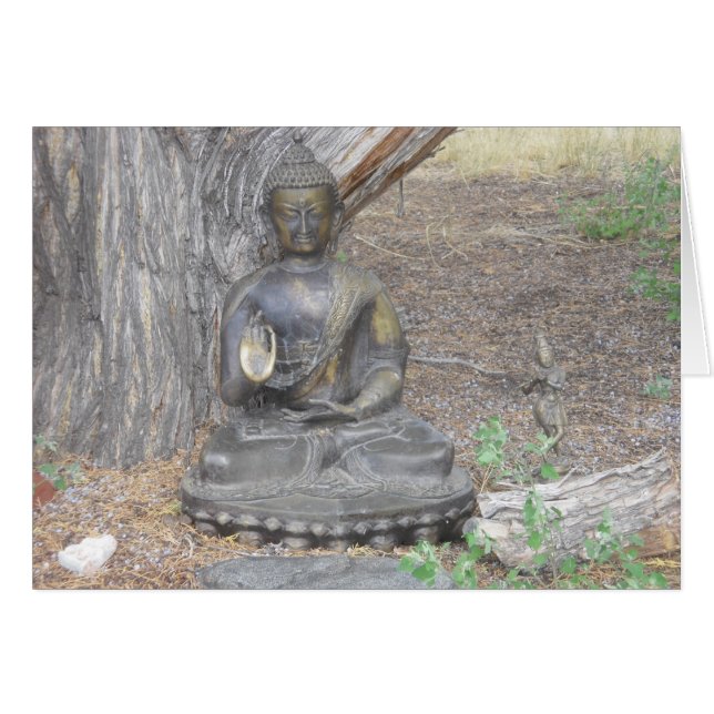 Buddha no cartão das madeiras (Frente Horizontal)