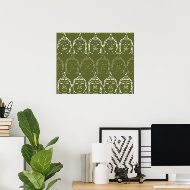 Buddha Zen Modern Pattern Custom Poster (Escritório em casa)