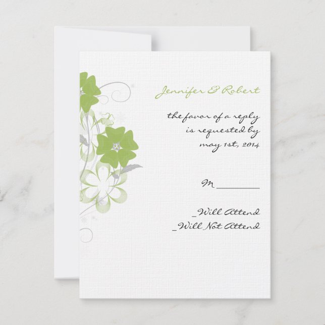 Budding Romance no Cartão de Resposta Verde da Oli (Frente)