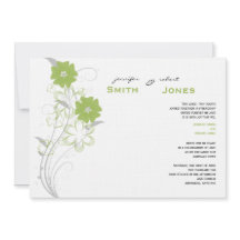 Budding Romance no Convite para Casamento Verde da