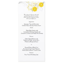 Budding Romance no Menu Casamento Amarelo