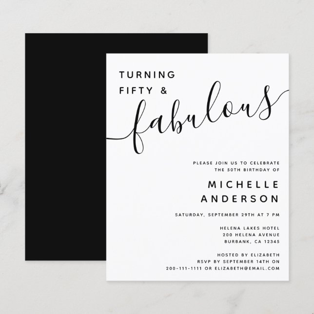 BUDGET 50 e Fabulosa 50ª Festa de aniversário Conv (Frente/Verso)