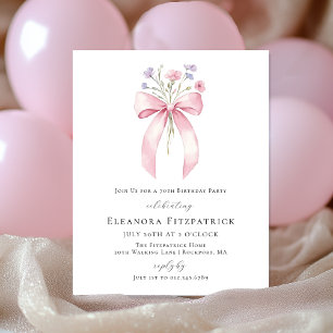 BUDGET 70 Birthday Pink Arco Wildflower Convite