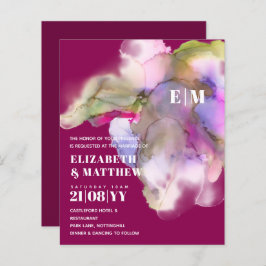 BUDGET Aquarela Abstrato Roxo Cinza