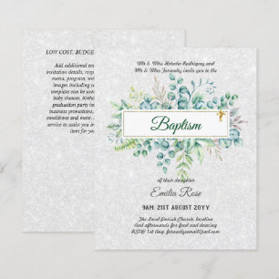 BUDGET Baptism Bautizo Bautismo GREENERInvites