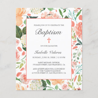 BUDGET Baptism Flores cor-de-rosa
