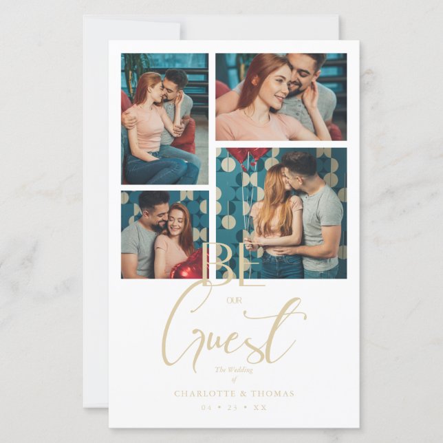 Budget Be our Guest Quote White Fancy Wedding (Frente)