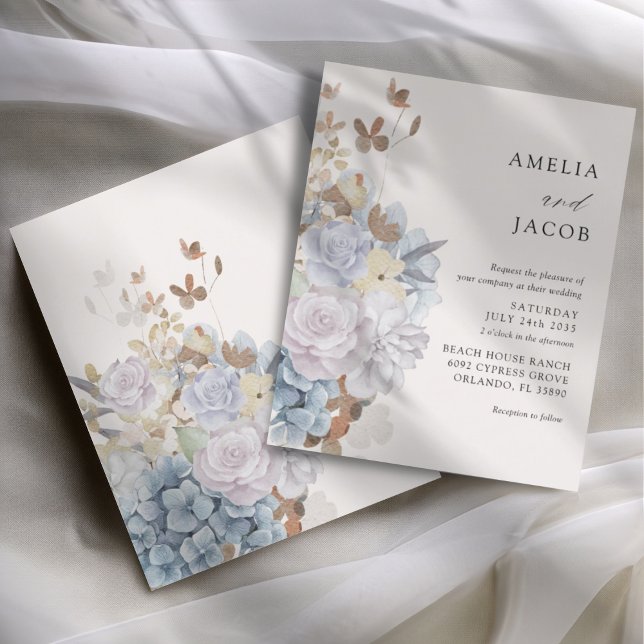 Budget Beige Floral Watercolor Wedding (Criador carregado)