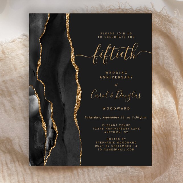 Budget Black Agate Gold 50th Anniversary Party (Criador carregado)