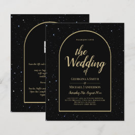 BUDGET BLACK DOURADO Starry Night Convite de casam