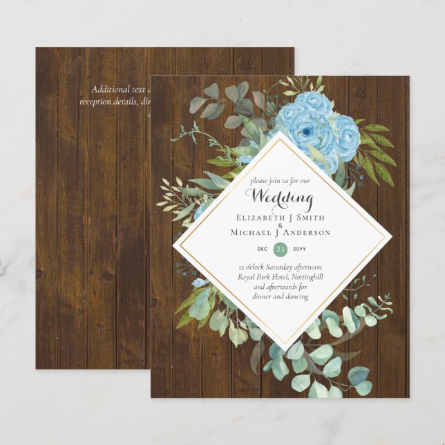 BUDGET Blue Floral Casamentos Eucalyptus (Frente/Verso)