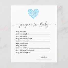 Budget Blue Heart Prayers for Baby Shower Card