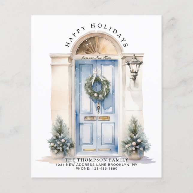 BUDGET Blue White Christmas Door New Home Folidy (Frente)