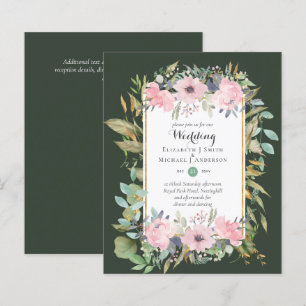 BUDGET Blush Floral Cor-de-rosa Convites