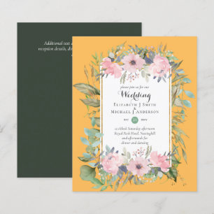 BUDGET Blush Floral Cor-de-rosa Convites