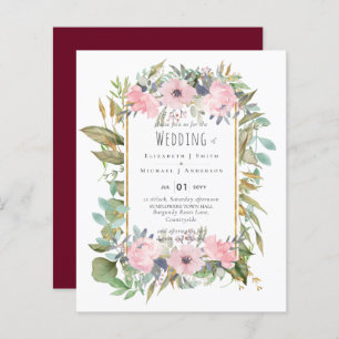 BUDGET Blush Floral Sage Casamento Verde