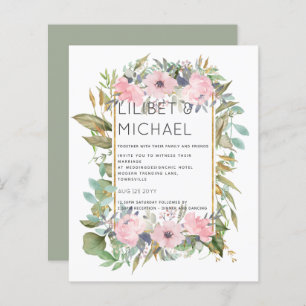 BUDGET Blush Floral Sage Casamento Verde