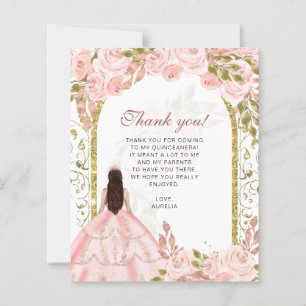 BUDGET Blush Rosa Floral Foto Quinceañera