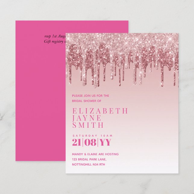 BUDGET Bonito Girly Chá de panela Convida a brilha (Frente/Verso)