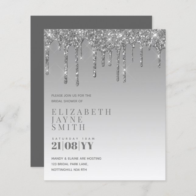 BUDGET Bonito Girly Chá de panela Convida a brilha (Frente/Verso)