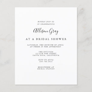 Budget Bridal Shower Invitation Flyer