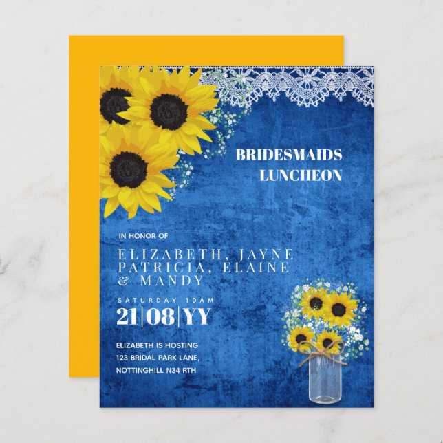 BUDGET Bridesmaids Almoço Brunch Floral (Frente/Verso)