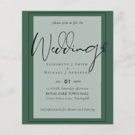 BUDGET Casamento Cores Verde Sage Convite para Oli