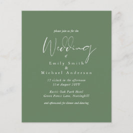 BUDGET Casamento Cores Verde Sage Convite para Oli