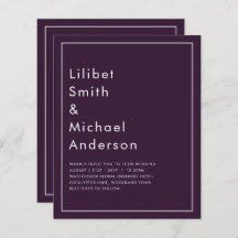 BUDGET Casamento PLUM PURPLE Monocromo Simples