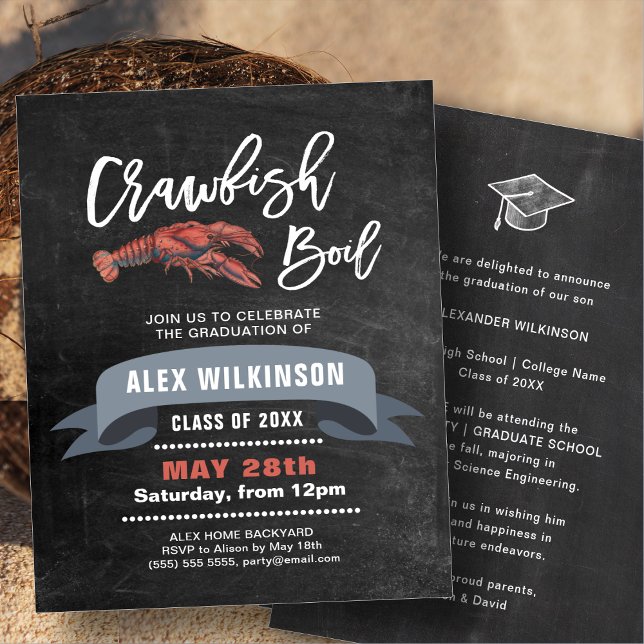BUDGET Chalkboard FORMANDO Crawfish Convite para a (Criador carregado)