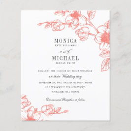 BUDGET Chic CORAL Magnolia Flower Branch Casamento