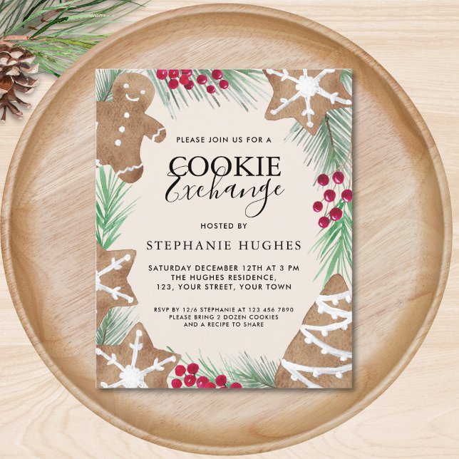 Budget Christmas Cookie Exchange Party Invitation (Criador carregado)