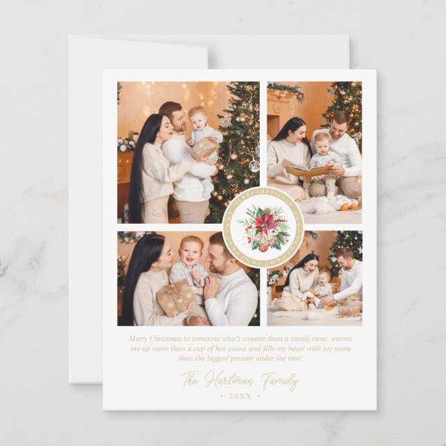 Budget Christmas Poinsettias Bouquet 4 Photos (Frente)