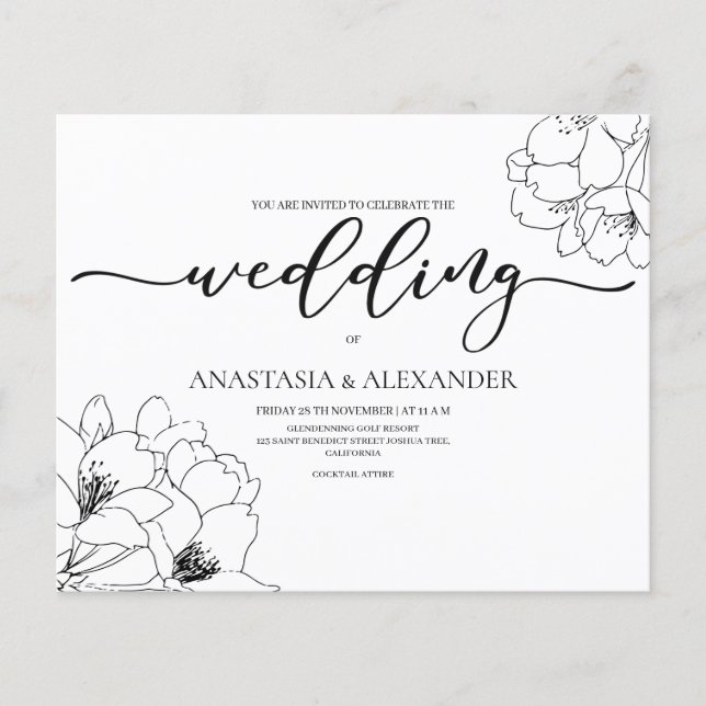 Budget/Classic/wedding invitation. Flyer (Frente)