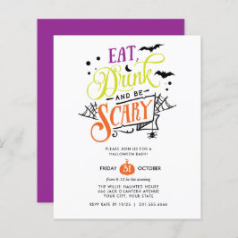 BUDGET Coma Bebida e seja assustador Festa de Hall