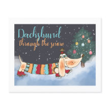 BUDGET Dachshund Através Da Neve