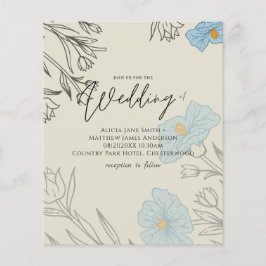 BUDGET Dsty Blue Poppy Magnoly Convite de casament